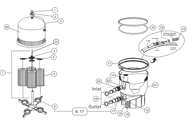 Parts List for Parts List: Pentair Clean and Clear Plus 520 Cartridge Filter