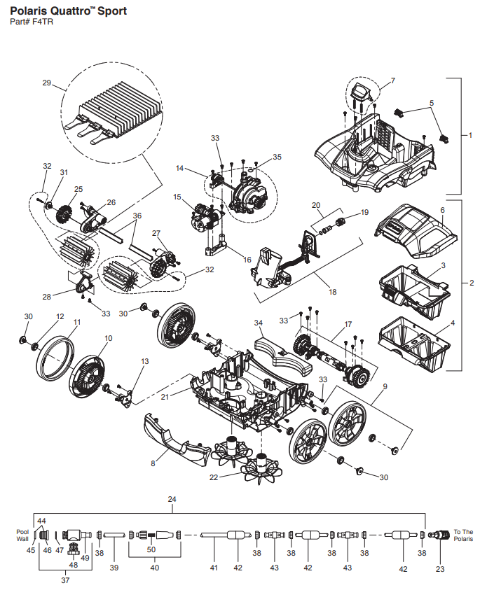 Parts List for Polaris Quattro Sport