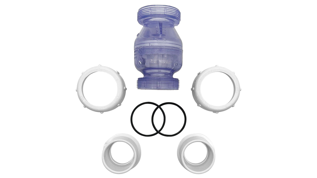 1-1/2" IPS PVC Clear True Union Spring Check Valve (Socket) | 1700C15