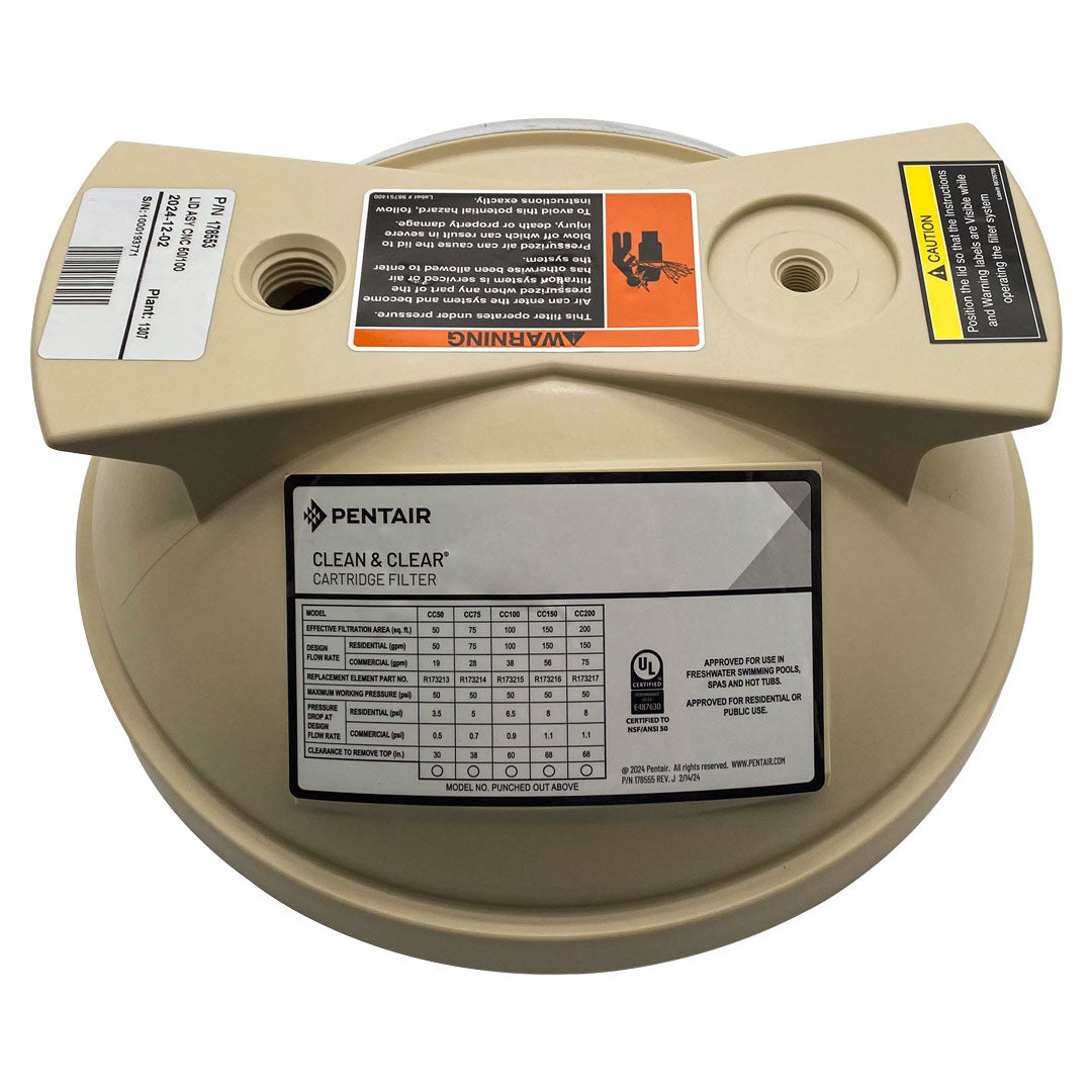 Pentair Almond Tank Lid for Clean and Clear 50/100 SqFt Filters | 178553