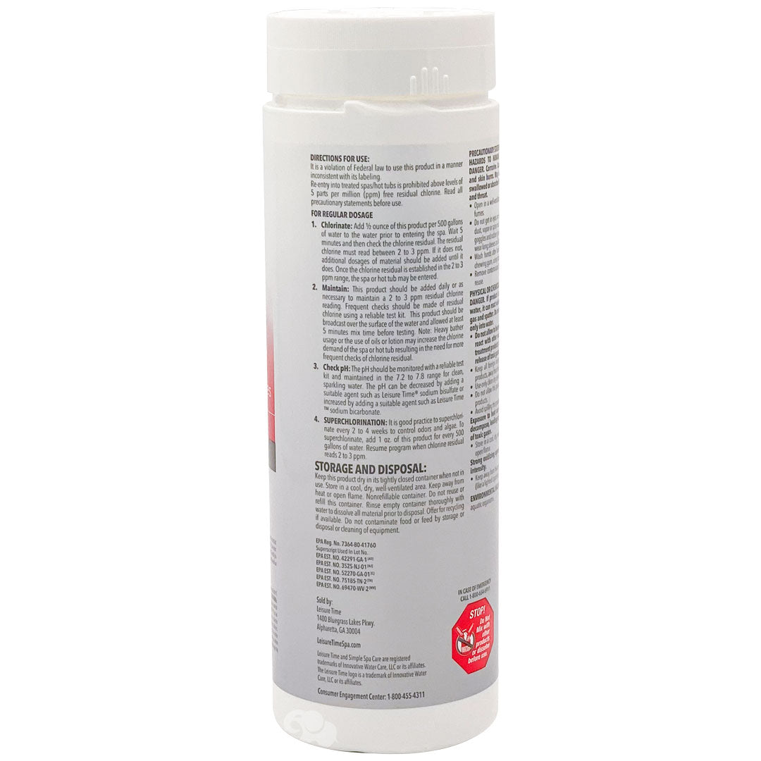 Leisure Time Spa 56 Chlorinating Granules, Fast-Dissolving Sanitizer for Spas | 22337A