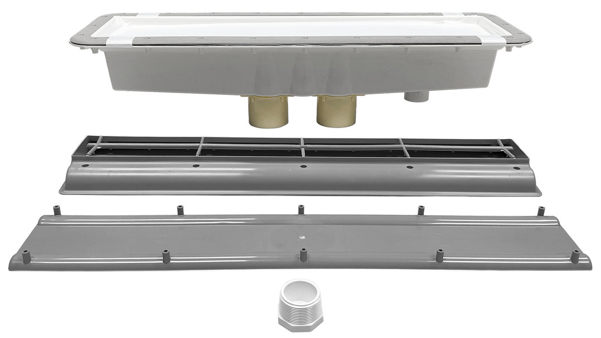 AVSC Vinyl Dual Drain with Hydro Stat Light Gray - Pentair In-Floor(A&A) | 284072