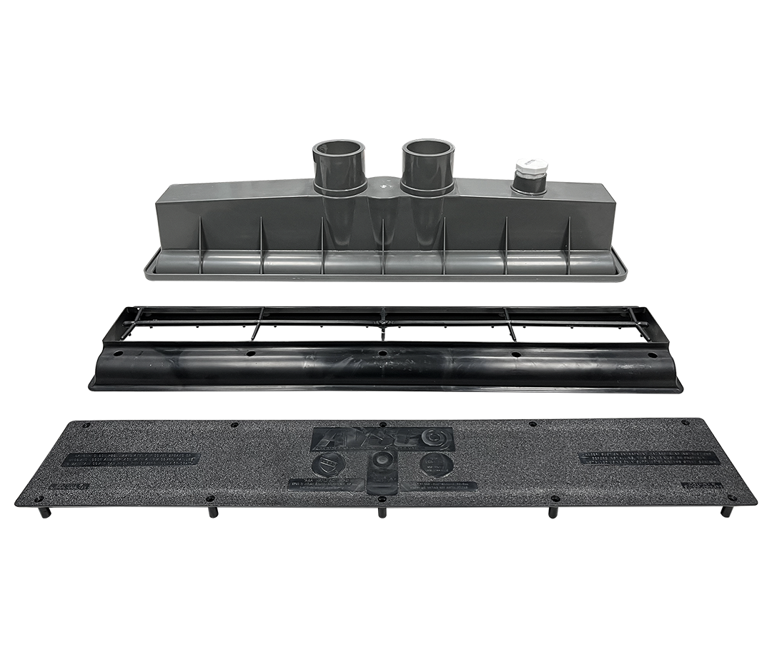 AVSC Dual Standard Top Channel Drain Black - Pentair In-Floor(A&A) | 286114