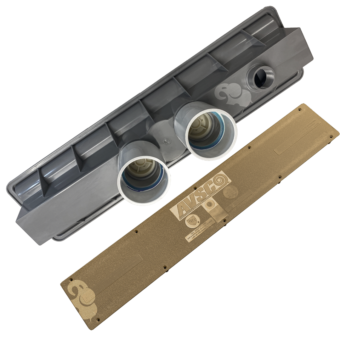 AVSC Dual Pebble Top Channel Drain Gold – Pentair In-Floor | 289108