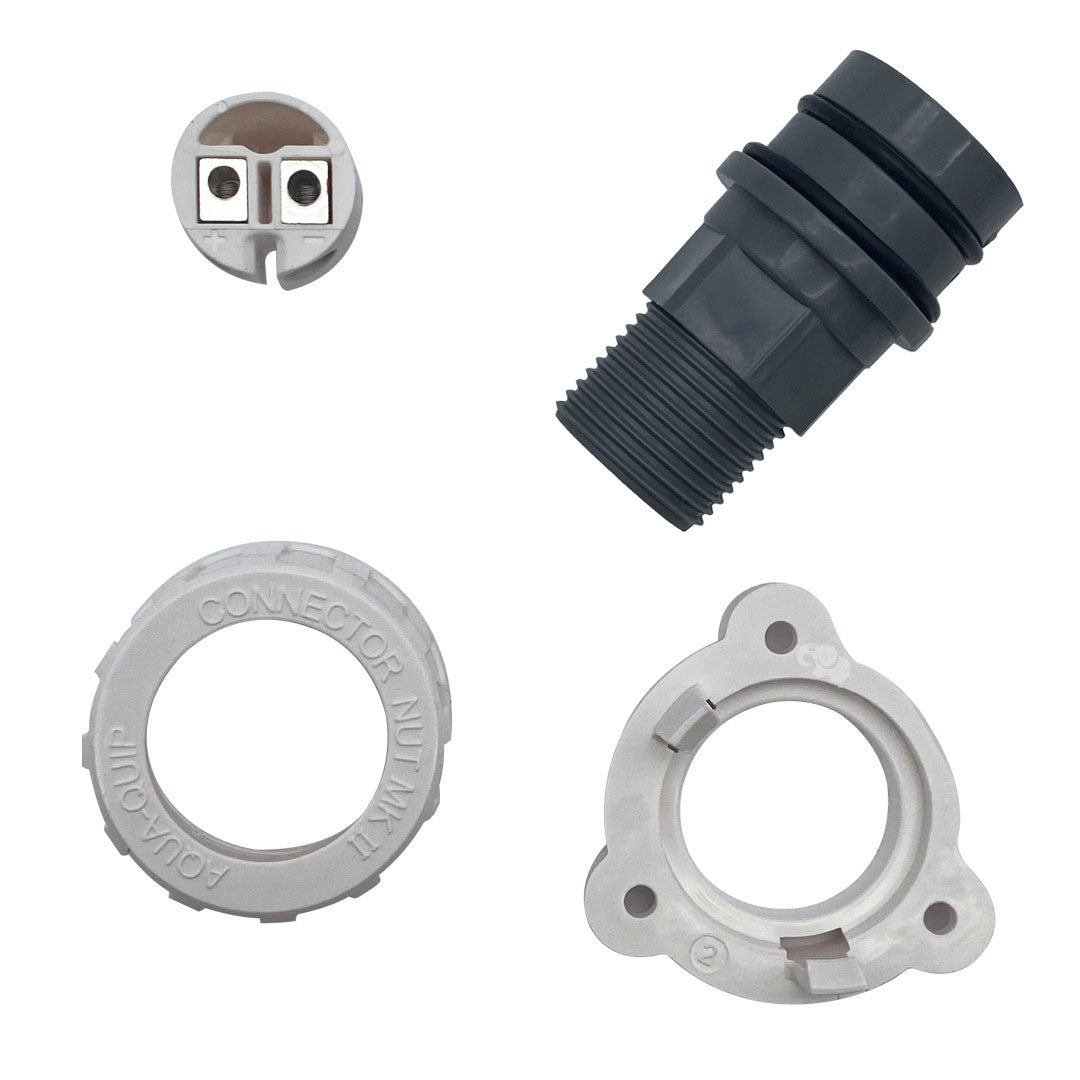Blue Square Vivid 360 pool/spa retro plug kit components on white background