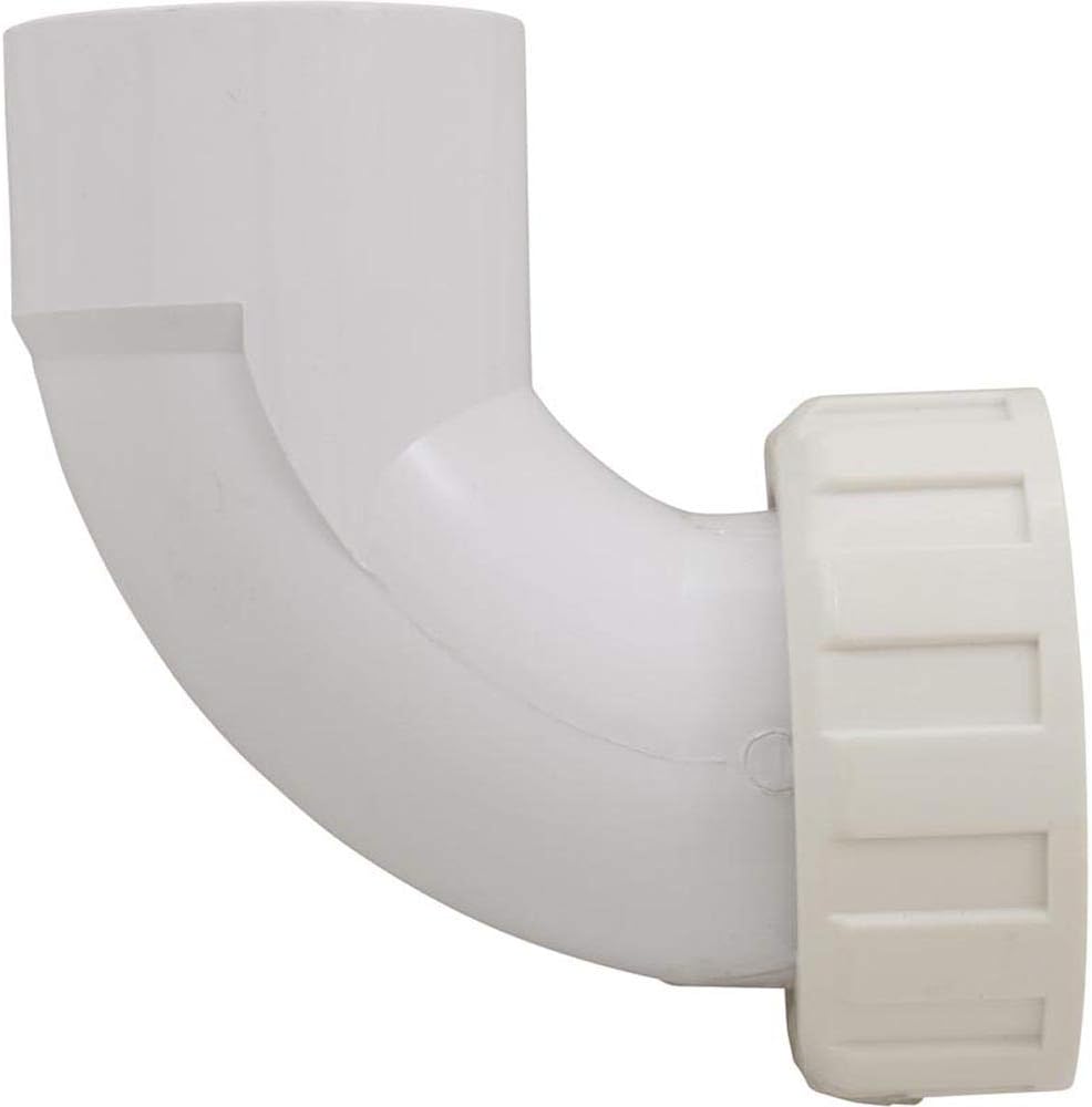 2" Slip x 2" FIP Thread White 90 Degree Sweep Union with T-Gasket Wide Mouth || 21003-000-000