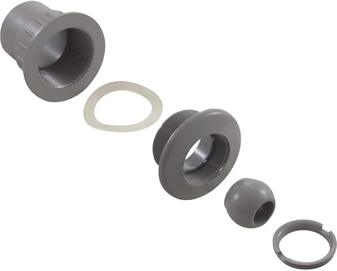 1-1/2" Socket x 2" Spigot Gray Fiberglass Wall Fitting and Flush Eyeball || 25523-701-000