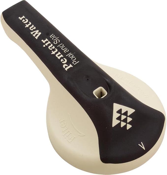 Replacement handle for a Pentair FullFloXF backwash valve, black and beige with printed markings.