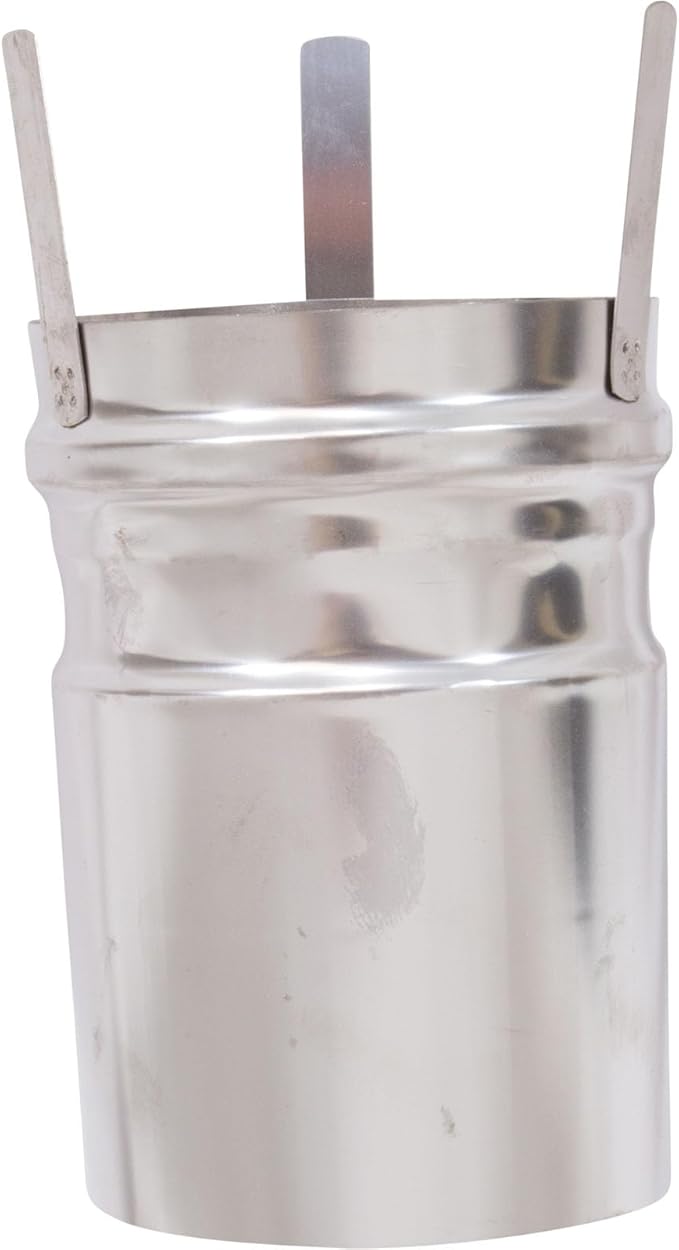 Stainless steel venting adapter with three mounting tabs for horizontal or vertical positive pressure venting