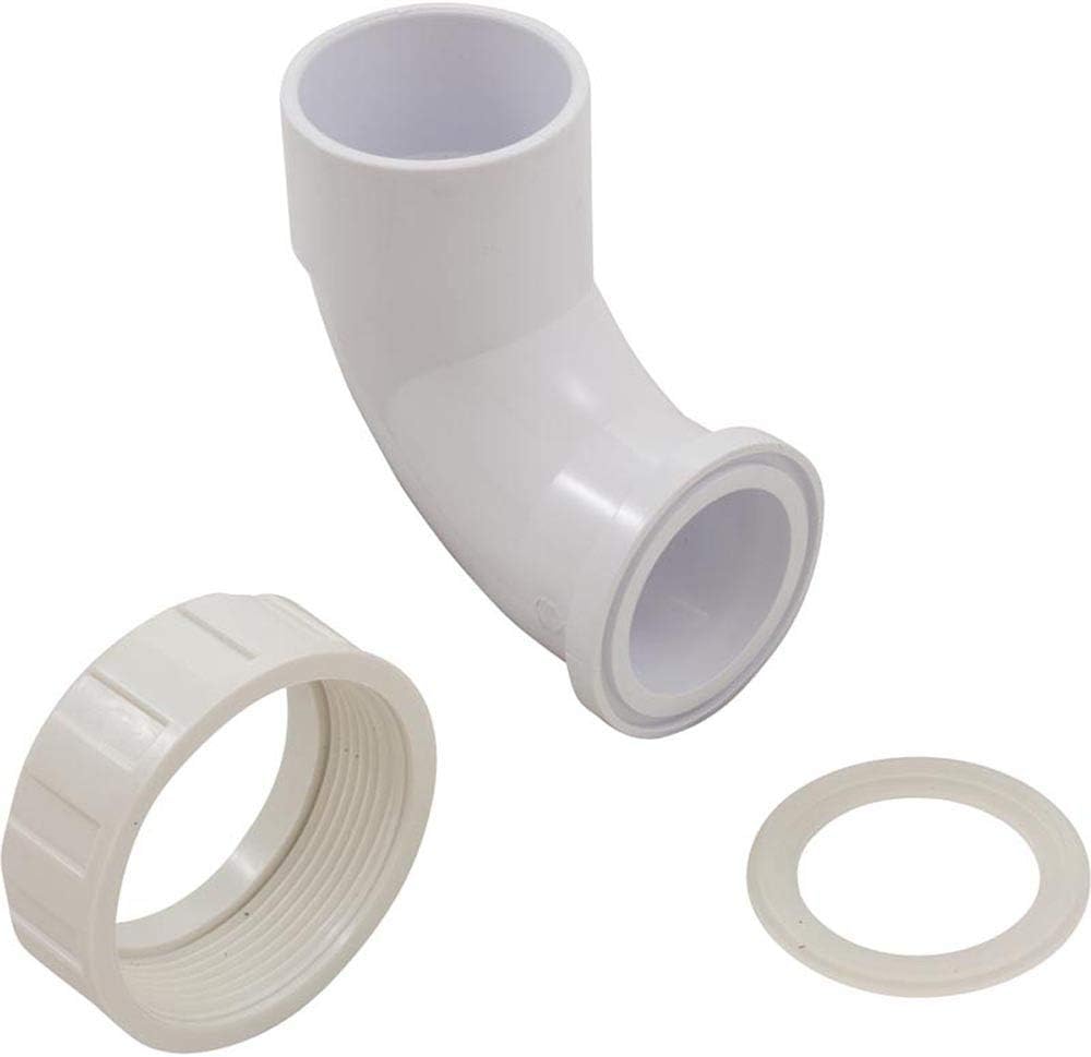 2" Slip x 2" FIP Thread White 90 Degree Sweep Union with T-Gasket Wide Mouth || 21003-000-000