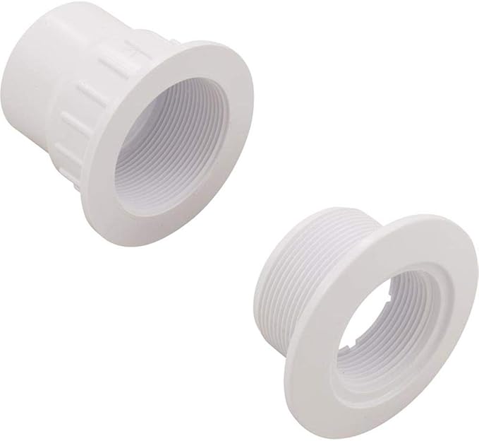 1-1/2" Socket x 2" Spigot White Fiberglass Pool Wall Fitting with Nut || 25523-500-000