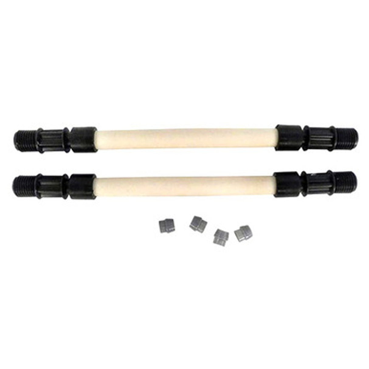 Pentair OEM size C pump tube assembly with two white tubes, black threaded fittings, and small connector clips
