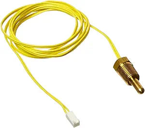 Pentair MX NT replacement thermistor probe with yellow wire and brass sensor tip.