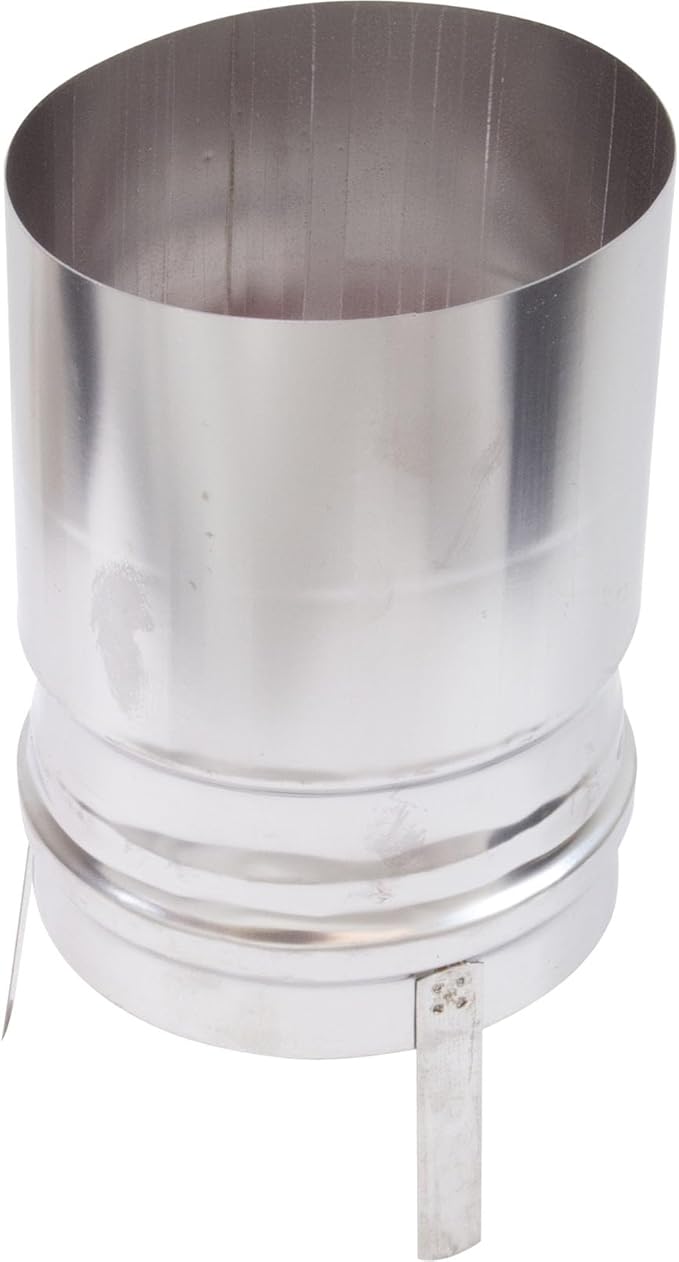 Stainless steel venting adapter with cylindrical opening and mounting tab