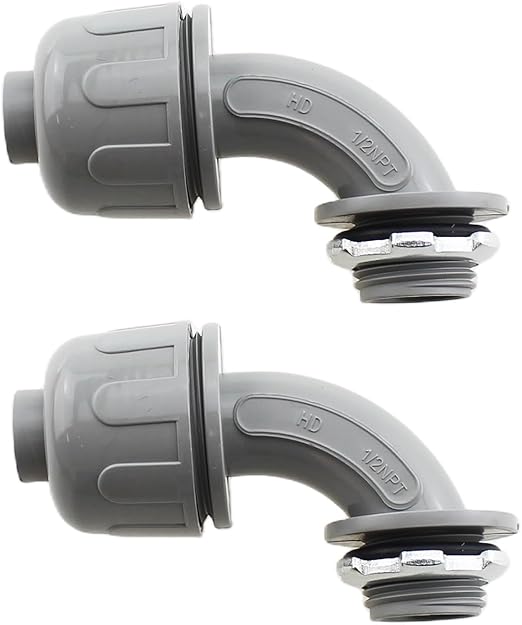 1/2" 90° Gray Nylon Liquidtight Connector | P491