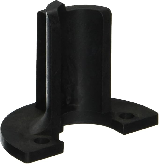 Black Pentair slide valve position bracket with two mounting holes