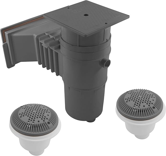 WIDE TRACK AUTO-SKIM W/MAIN DRAIN - DARK GRAY | SP10852OMTEDGR