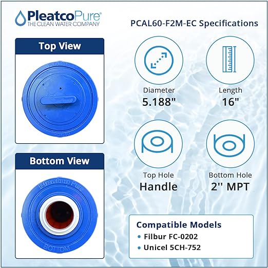 Pleatco Cal Spa Victory 60 Filter Cartridge Replacement | PCAL60-F2M-EC