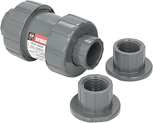 Hayward 3/4" PVC True Union Check Valve Socket and Threaded with EPDM || TC10075STE