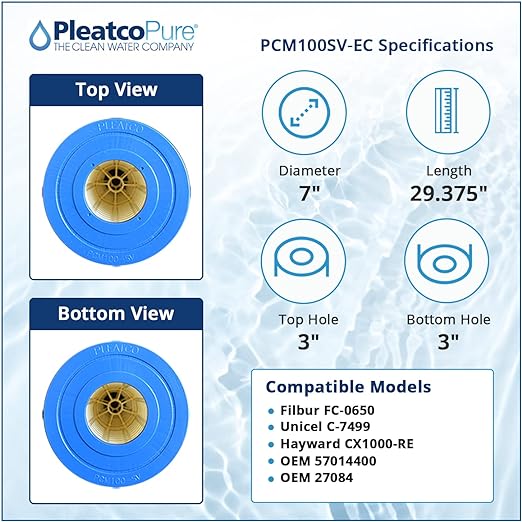 Pleatco Pool Filter Cartridge Replacement - 100 | PCM100SV-EC