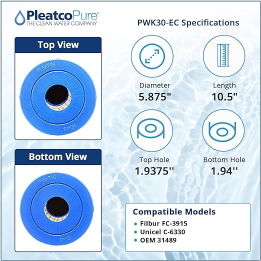 Pleatco Watkins Hot Spring Spas Filter Cartridge Replacement | PWK30-EC