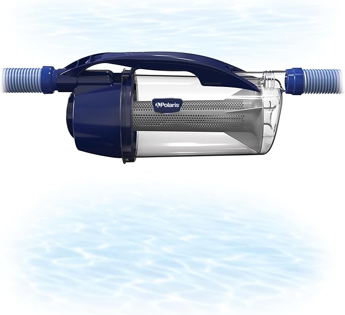 Polaris Cyclonic XL Leaf Catcher attached to a pool vacuum hose