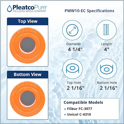 Pleatco Skim Filter 10 Spa Filter Cartridge Replacement | PWW10-EC
