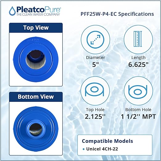 Pleatco Freeflow Lagas Spa Filter Cartridge Replacement | PFF25W-P4-EC