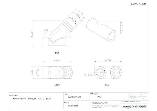 Hayward 1-1/2″ Clear PVC True-Union Y-Strainer, Socket | SKU YS00150SU