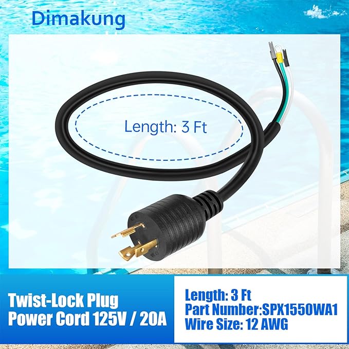 Cord Set 12/3 - 3 Ft Twist Lok | SPX1550WA1