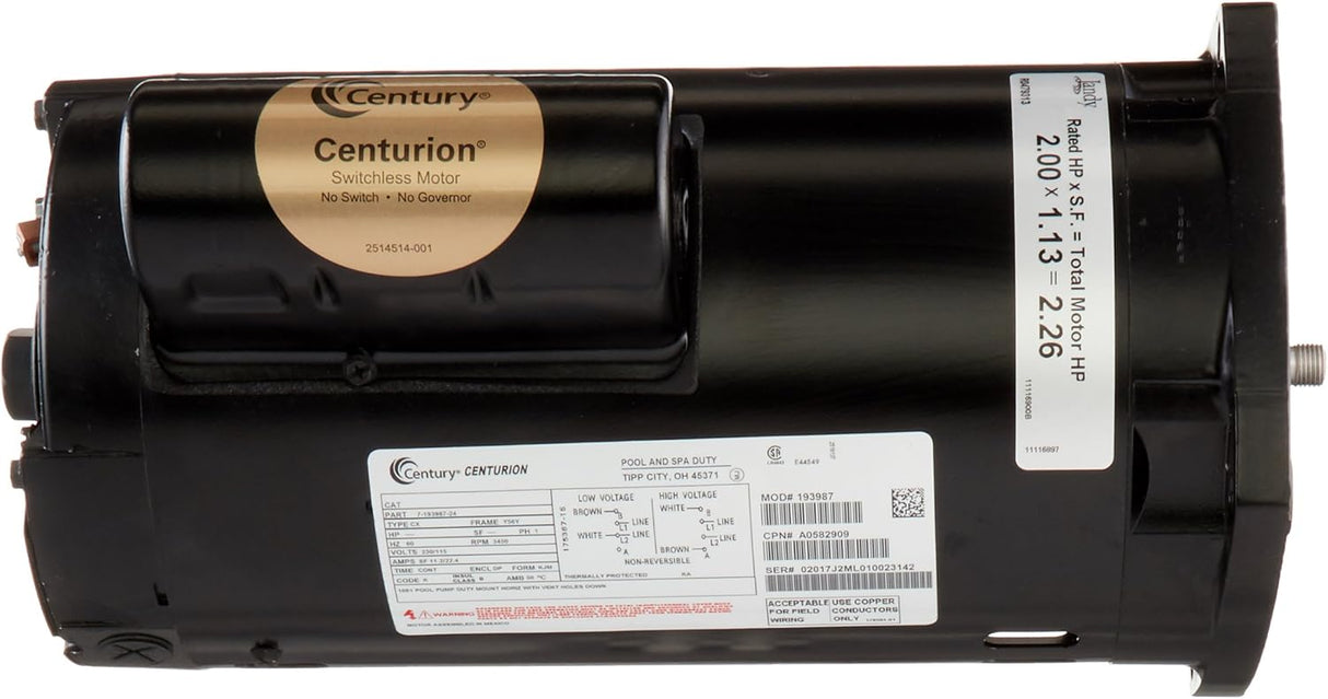 Jandy 2 HP Single-Speed Motor with Hardware | R0479313