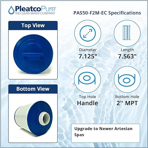 Pleatco Artesian Spas Filter Cartridge Replacement | PAS50-F2M-EC
