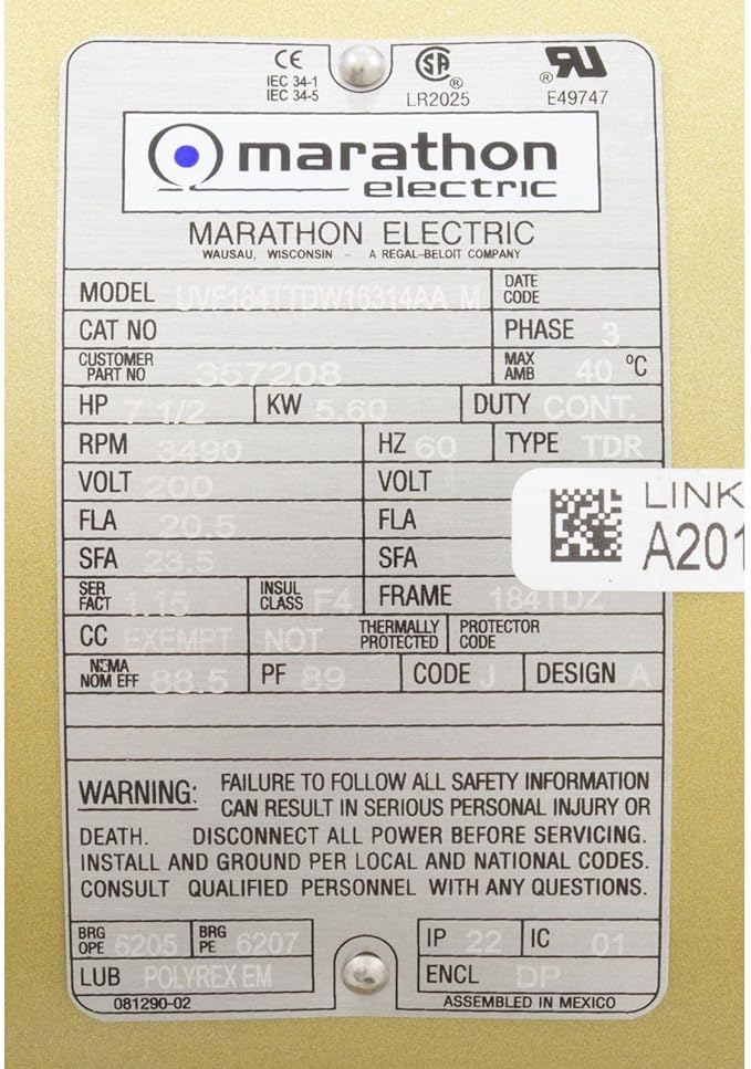 Pentair C-Series Motor Package 7.5 HP 200/208V || SKU 357208S