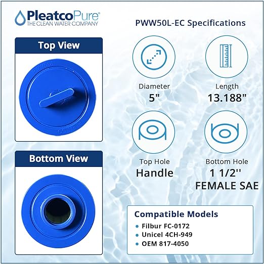 Pleatco Teleweir 50 Spa Filter Cartridge Replacement | PWW50L-EC