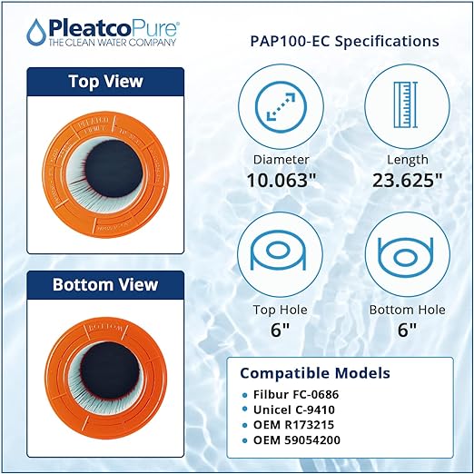 Pleatco Clean & Clear 100 Pool Filter Cartridge Replacement | PAP100-EC