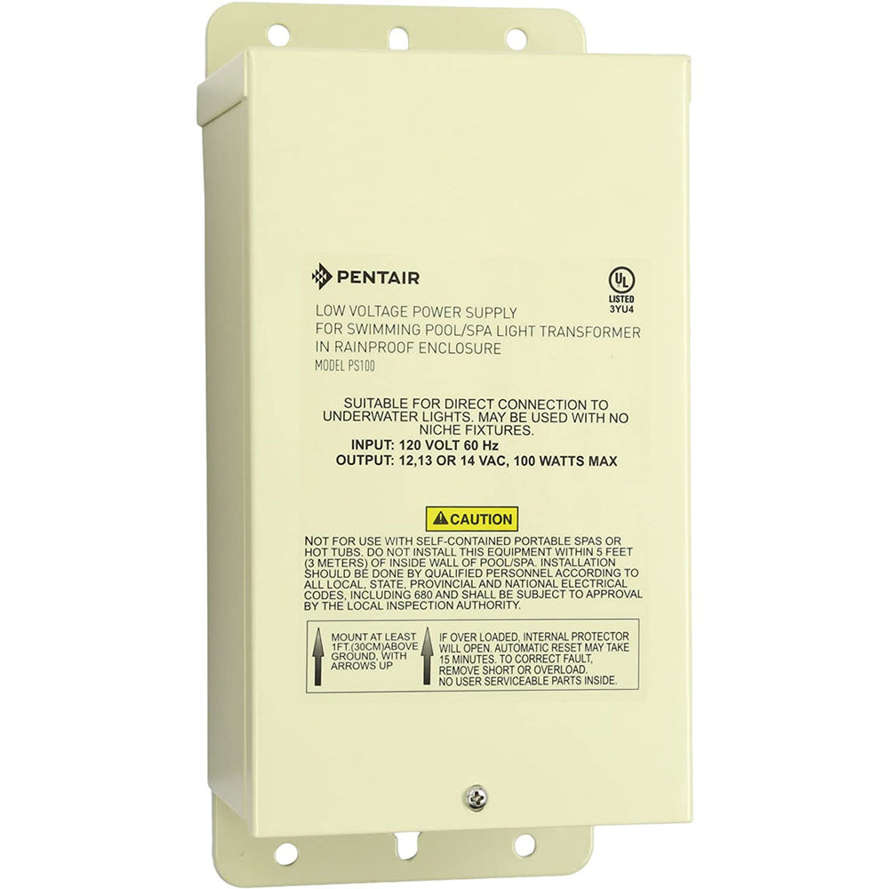 Pentair® 100W 12V-14V Pool & Landscape Rated Light Transformer | Low Voltage Power Supply | 619962