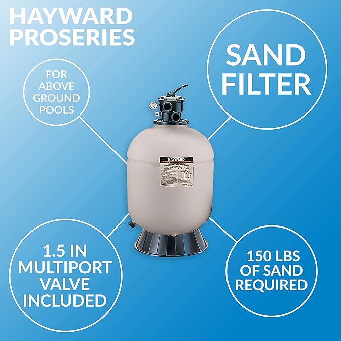 Hayward 18" Pro Series Top Mount Sand Filter with 1.5" Valve | W3S180T