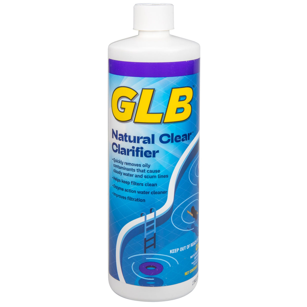 GLB Natural Clear | 71410A | 32 FL OZ Enzyme-Based Pool Clarifier
