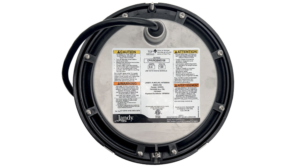 Jandy Pool WaterColors Large LED Light SS, 120V, 50W, 100' Cord || CPHVRGBWS100
