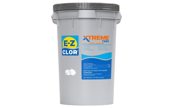 E-Z Clor 3" Xtreme Tabs 6-in-1 Chlorine Tablets – 50 lb Pail | 47247100