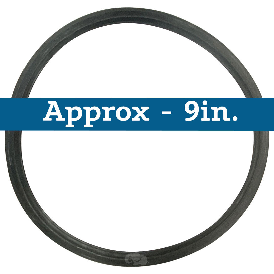 Round black gasket, approximately 9 inches in diameter