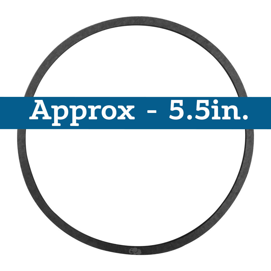 Black circular gasket, approximately 5.5 inches in diameter