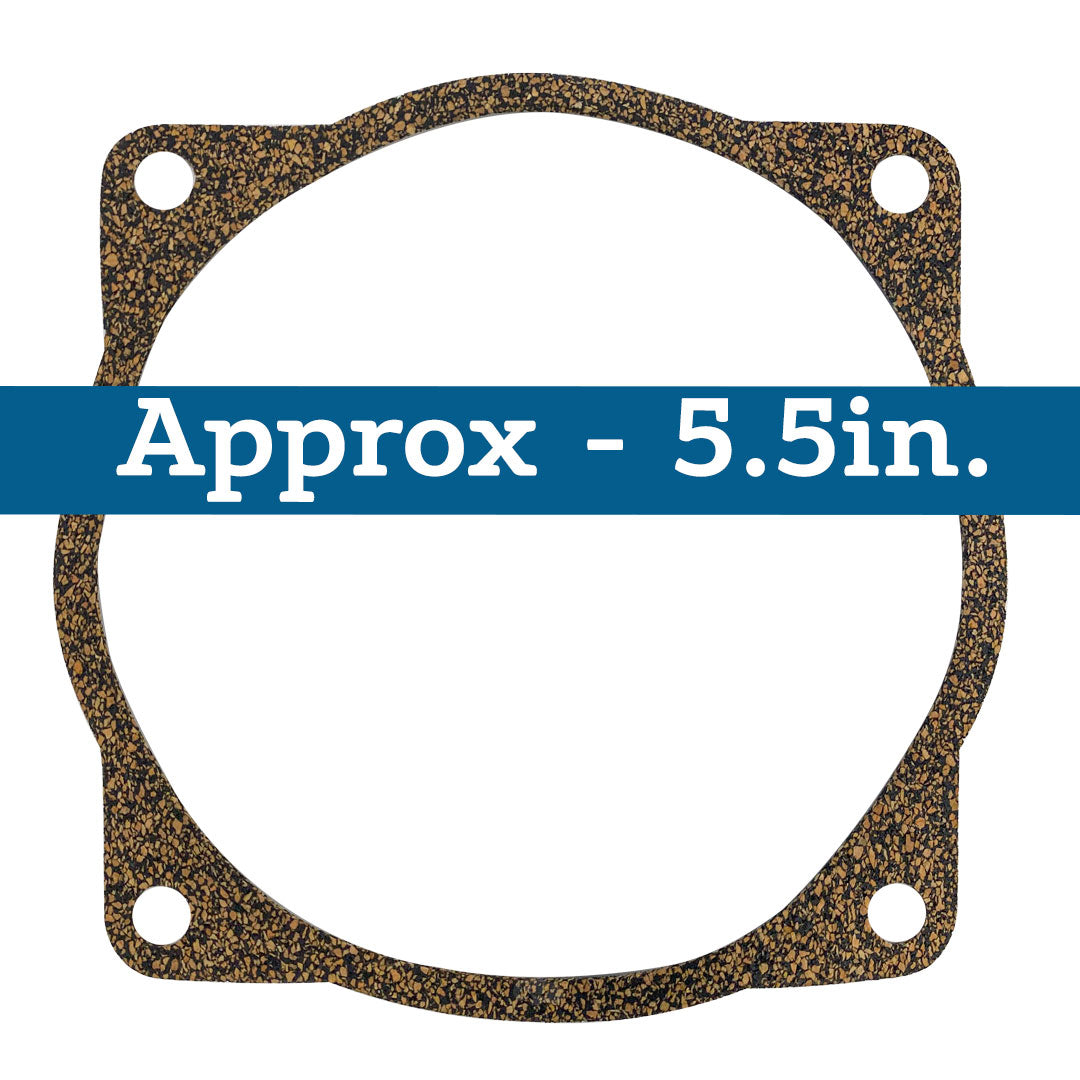 Swimquip pump gasket, approximately 5.5 inches square with four bolt holes