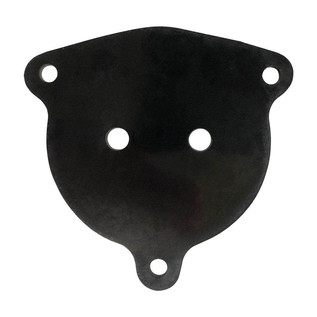 Black rubber valve gasket with five mounting holes