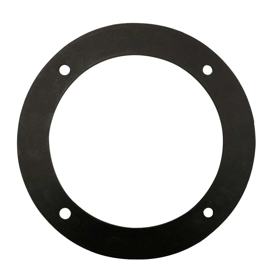 Black circular cover gasket with four bolt holes
