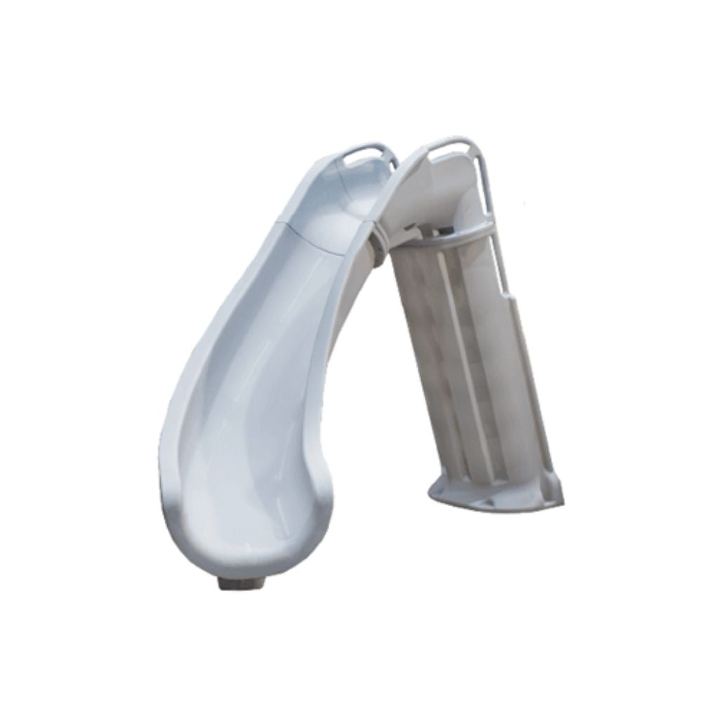 Global Pool Products Bad Axe X6 Left Turn Pool Slide – Silver Quartz | GLO-35-0384