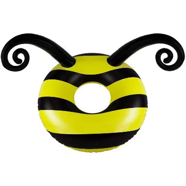Poolmaster 48-inch Bumble Bee Party Tube with yellow and black stripes and curly antennae