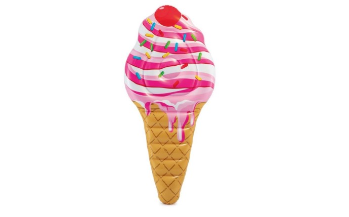 Intex sprinkle ice cream floating mat with pink swirl scoop and cone design