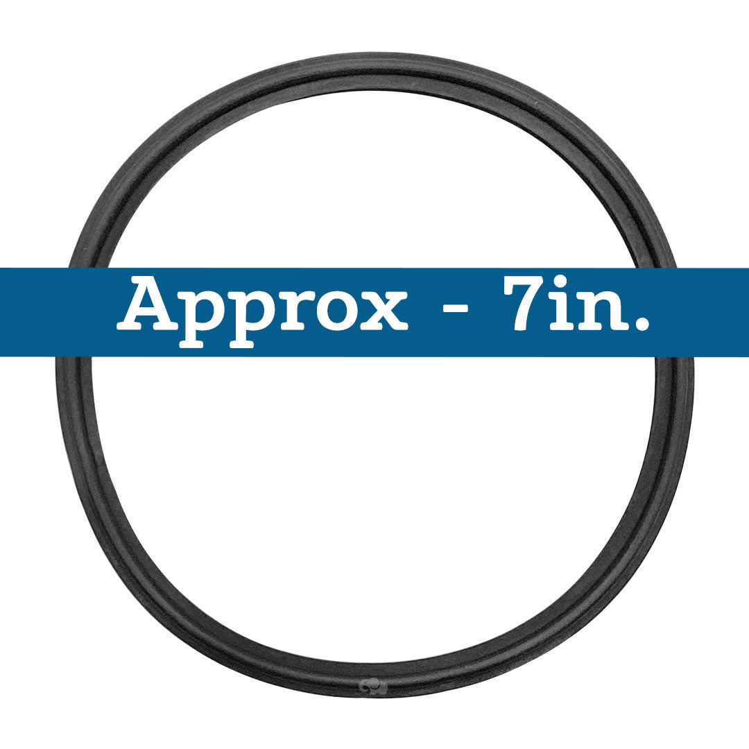 Black round light lens gasket, approximately 7 inches diameter