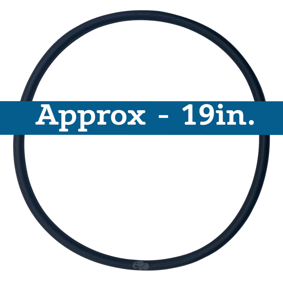 Black 18-inch tank O-ring gasket, approximately 19 inches diameter